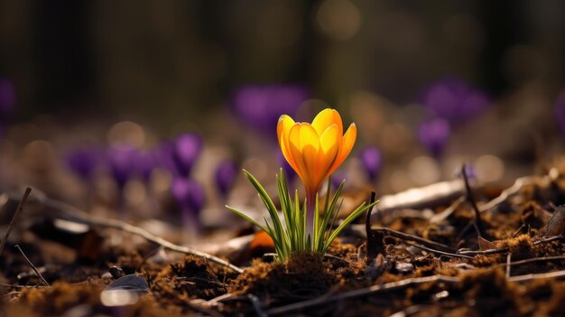 Belos crocus na primavera geram IA