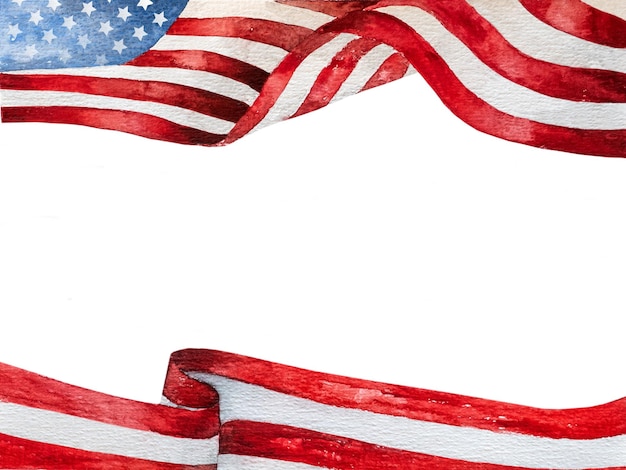 Belos desenhos a aquarela da bandeira americana
