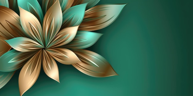 Belos desenhos florais metálicos abstratos verde-marrom brilhante AIG32