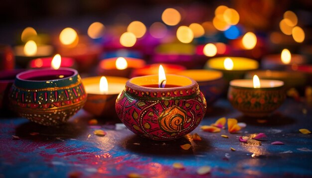 belos designs de cores vivas no estilo de Diwali