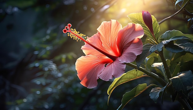 Foto belos hibiscos ou bunga raya