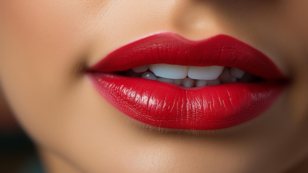 Belos lábios vermelhos femininos HD 8K papel de parede Banco de Imagem Fotográfica