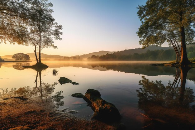 Foto belos lagos e paisagens naturais