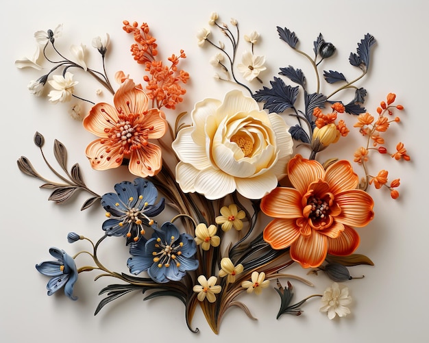 Belos padrões de decoração de design floral brilhante em azulejos de porcelana