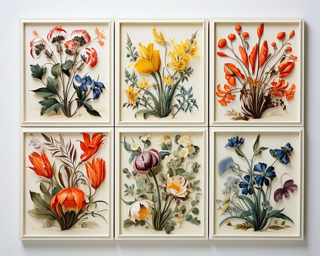 Belos padrões de decoração de design floral brilhante em azulejos de porcelana