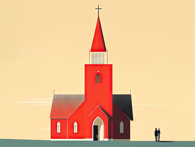 Belos projetos de igrejas ilustração conceitual de revistas edifício minimalista fundo cristão