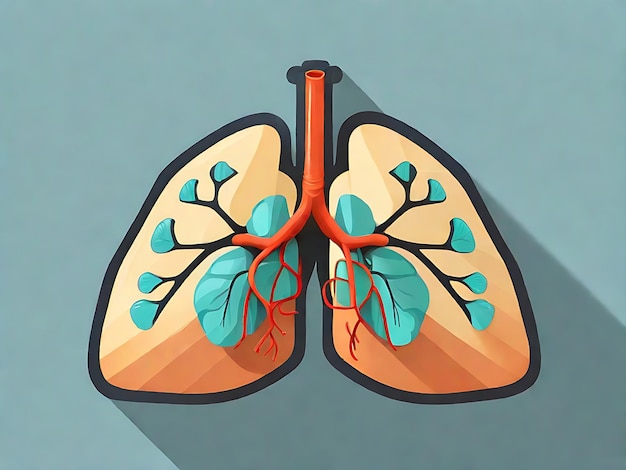 Foto belos pulmões no estilo de ícone plano