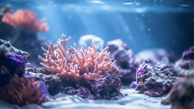 Belos recifes de coral em aquários Mundo subaquático Mundo subaquática