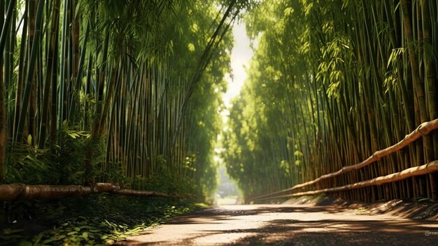 Foto belos túneis de bambu geram ia