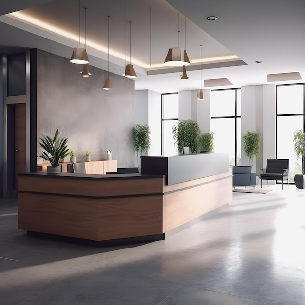 Bem-vindo ao futuro, transformando a recepção em um espaço de escritório moderno para o moderno serviço de concierge
