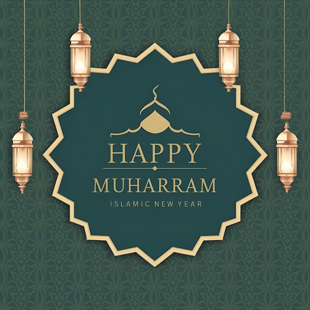Bendiciones de la tarjeta de felicitación islámica del Año Nuevo para Muharram