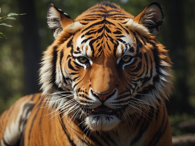 Bengalischer Tiger starrt Aggression in die Augen majestätische Schönheit in der Natur