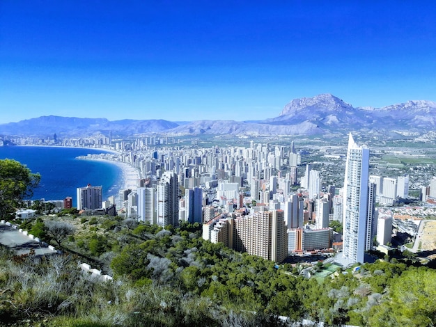 Benidorm Stadt von Sierra Helada Berg