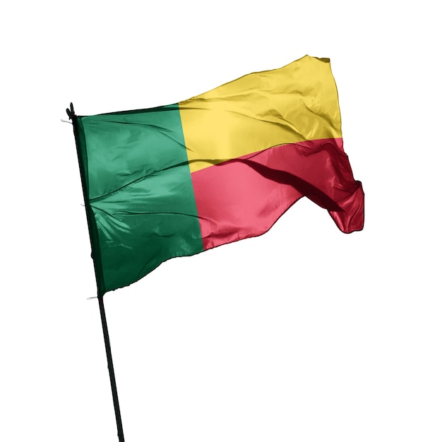 Benin-Flagge auf weißem Hintergrund