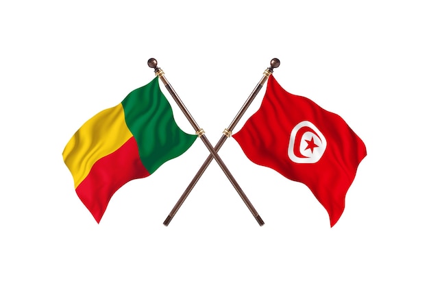 Benin frente a Túnez dos países banderas antecedentes