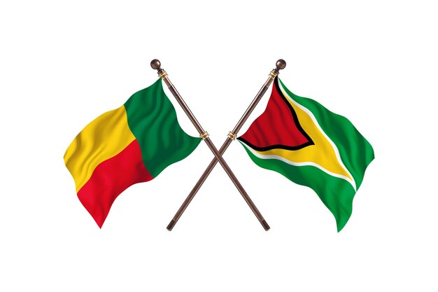 Benin versus Guyana dos países banderas antecedentes