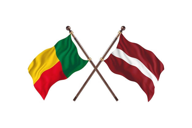 Benin versus Letônia Fundo de Bandeiras de Dois Países