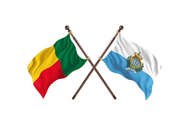 Benin versus San Marino Fundo de duas bandeiras de países