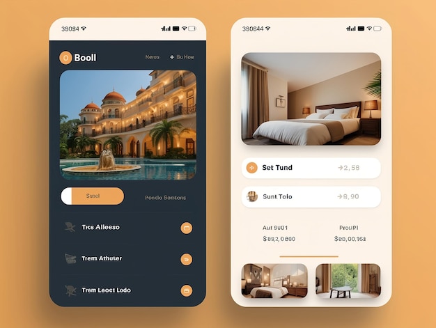 Benutzeroberflächendesign für Hotelbuchungs-Apps von Generative AI