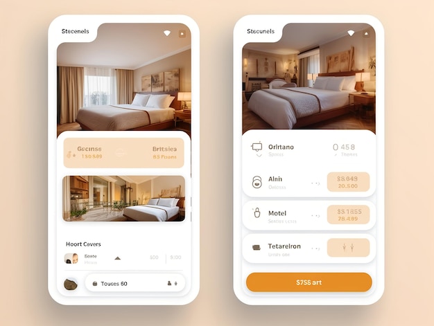 Benutzeroberflächendesign für Hotelbuchungs-Apps von Generative AI