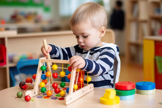 Foto „beobachten sie, wie die fantasie ihres kindes beim spielen mit legosteinen zum leben erwacht. bauen sie träume, einen block nach dem anderen.“