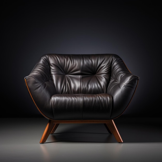Bequeme Sessel-Wohnzimmermöbel Fotorealistische quadratische Illustration Innenarchitektur Ai generierte trendige Illustration mit modernen dekorativen Sessel-Wohnzimmermöbeln