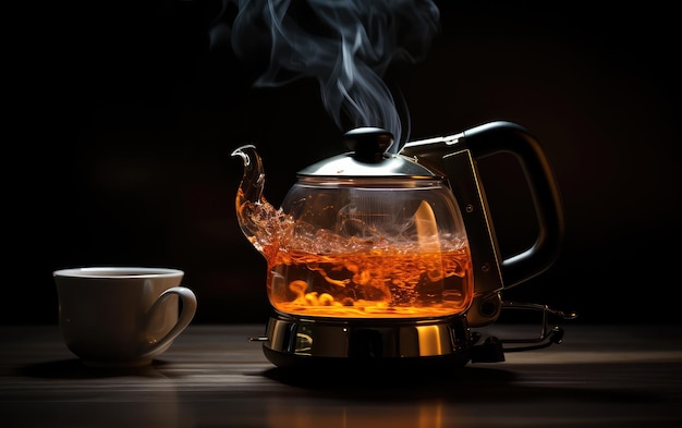 Bequemer heißer Tee mit Wasserkocher