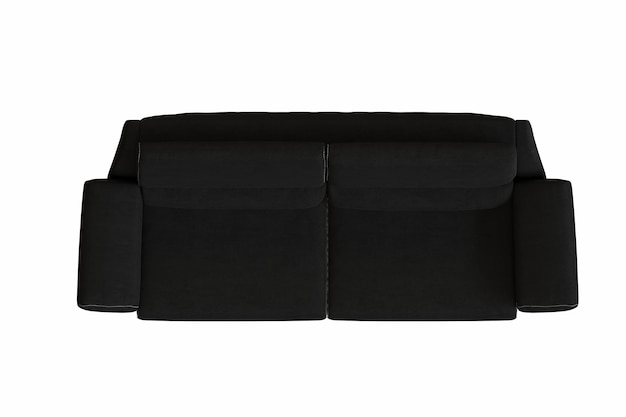 Bequemes weiches Sofa isoliert auf weißem Hintergrund, Innenmöbel, 3D-Illustration, CG-Rendering