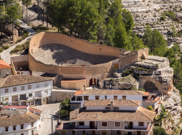 Überblick über Alcala del Jucar in CastillaLa Mancha Spanien