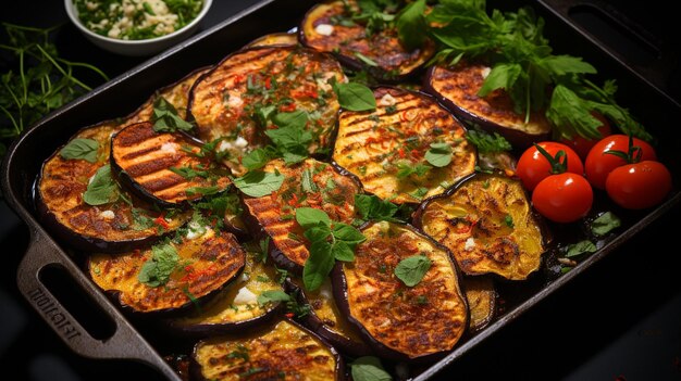 berenjenas al horno con tomates ajo y pimentón IA generativa