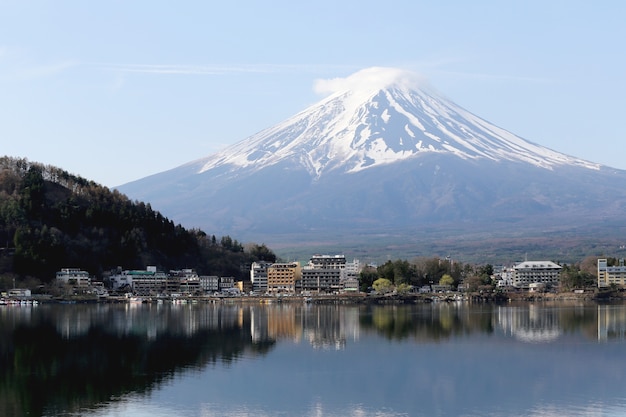 Berg Fuji in kawaguchiko Seeseite.