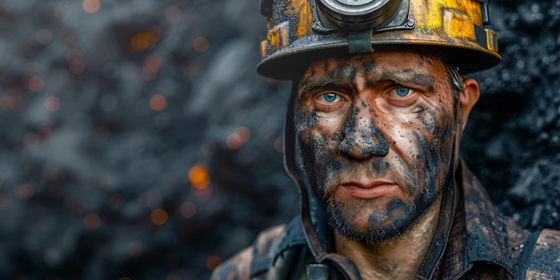 Bergarbeiter mit Helm in der Mine Generative KI