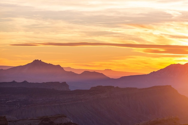 Berge am Sonnenuntergang