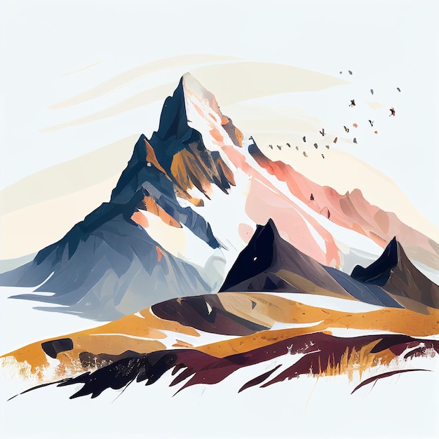 Berge-Aquarell-Stil, generative KI