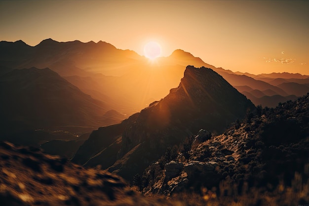 Berge bei Sonnenuntergang Schöne Naturlandschaft