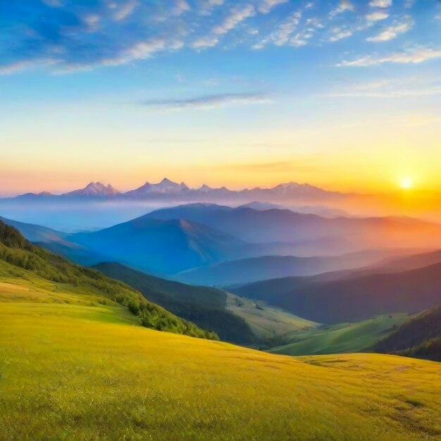 Berge beim Sonnenuntergang Schöne Naturlandschaft im Sommer