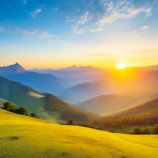 Berge beim Sonnenuntergang Schöne Naturlandschaft im Sommer