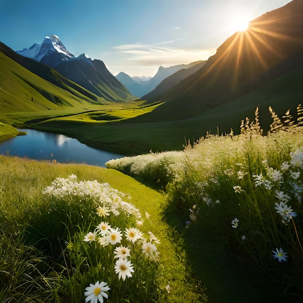 Berge, Natur, Gräser, Blumen, Hügel, Ebenen, Täler und Flüsse, Hintergrundbilder