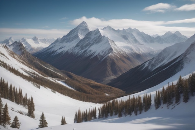 Berge und schneebedeckte Gipfel des Kaukasus