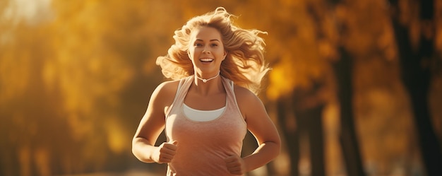 Übergewichtige Frau Jogging fördert Gewichtsverlust Authentizität