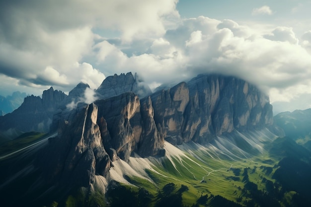 Berggipfel in den Wolken