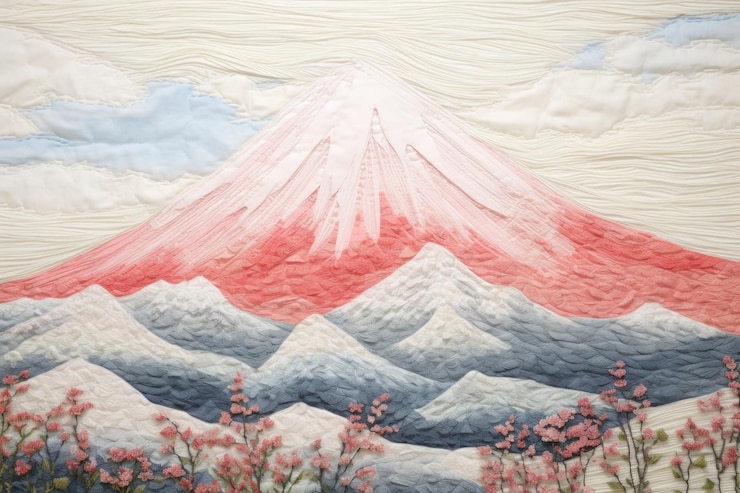Foto berglandschaft, bergtextilien aus fuji