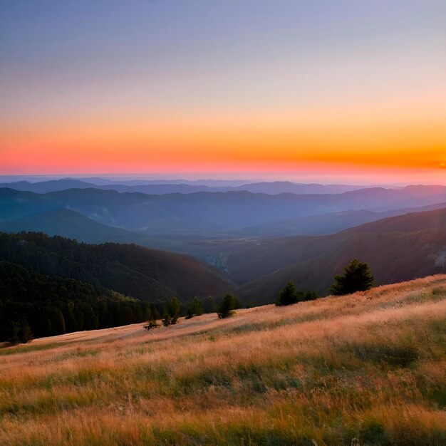 Berglandschaft im Sonnenaufgang ai erzeugt