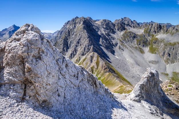 Berglandschaft und Mone Pass in Pralognan la Vanoise, Französische Alpen, Frankreich