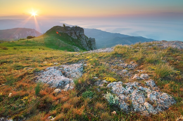 Berglandschaft. Zusammensetzung der Natur.