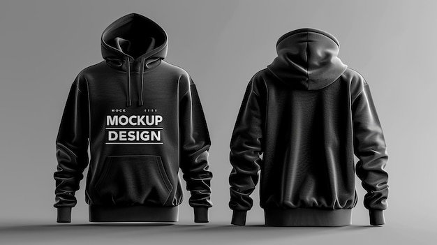 Übergroßes Hooded-Sweatshirt-Mockup für den Druck 3D-Rendering 3D-Illustration