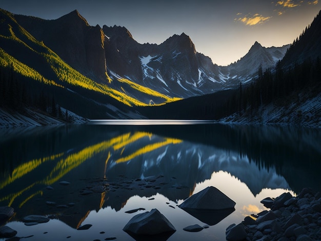 Foto bergsee-hintergrund