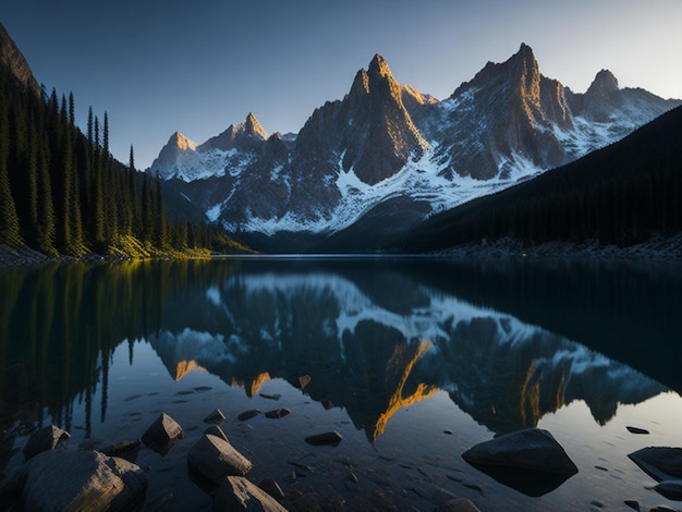 Foto bergsee-hintergrund