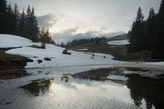 Bergsee im Frühjahr