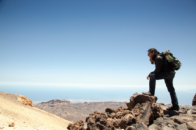 Bergsteiger auf der Spitze des Teide